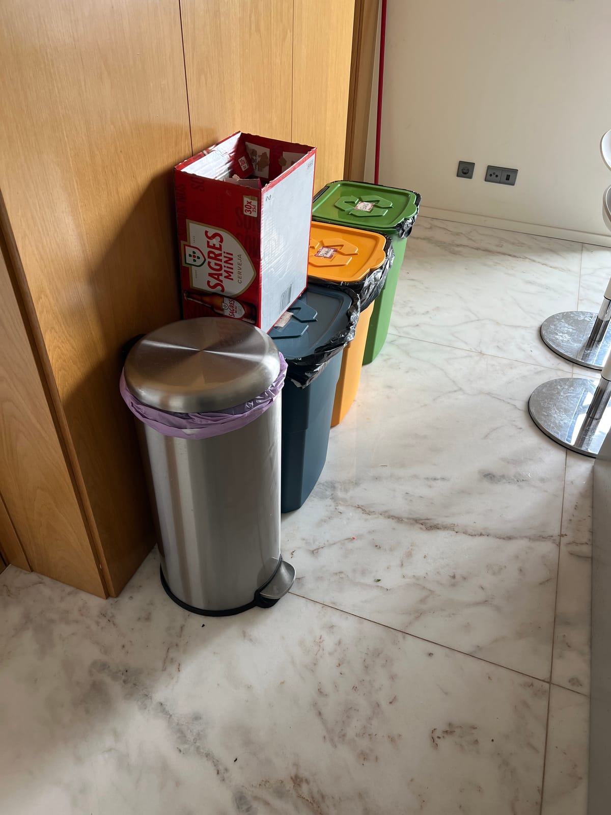 Set of 3 Large recycle bins & 50L Bin