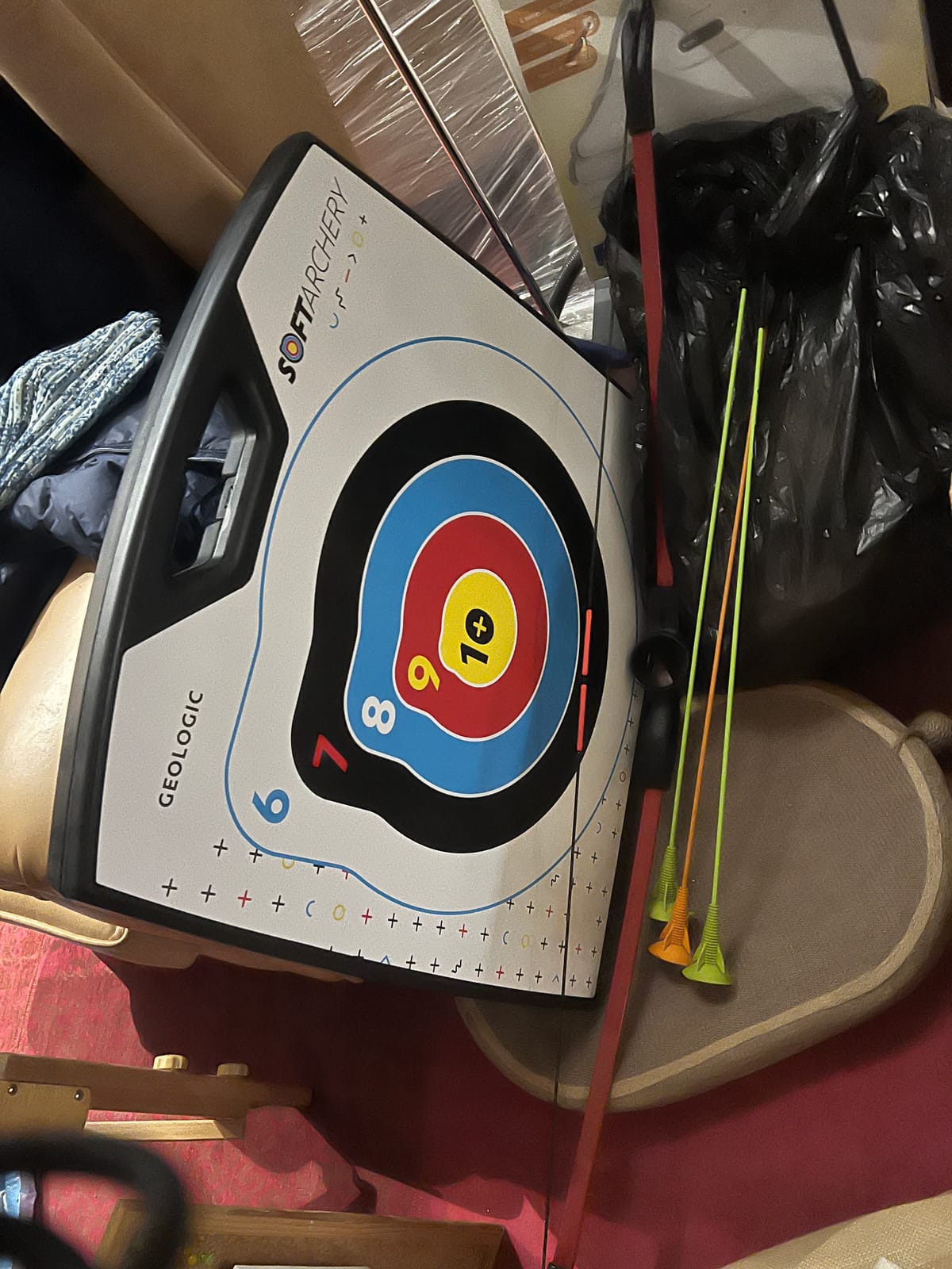 Archery with bow, suction arrows